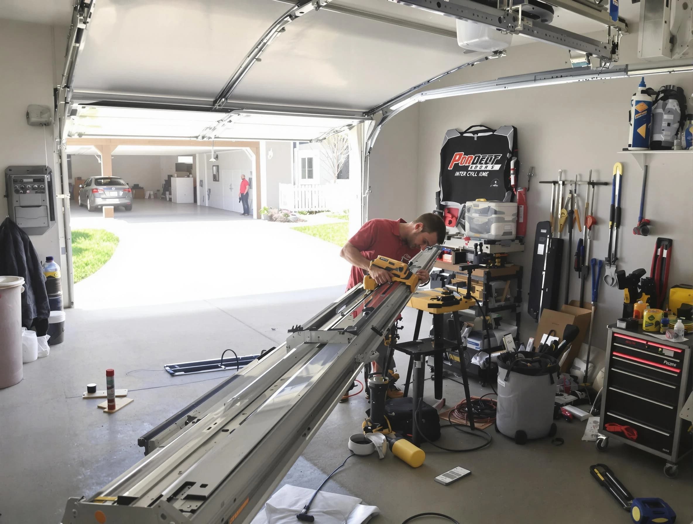 Clanton Garage Door Repair expert performing track repair in Clanton