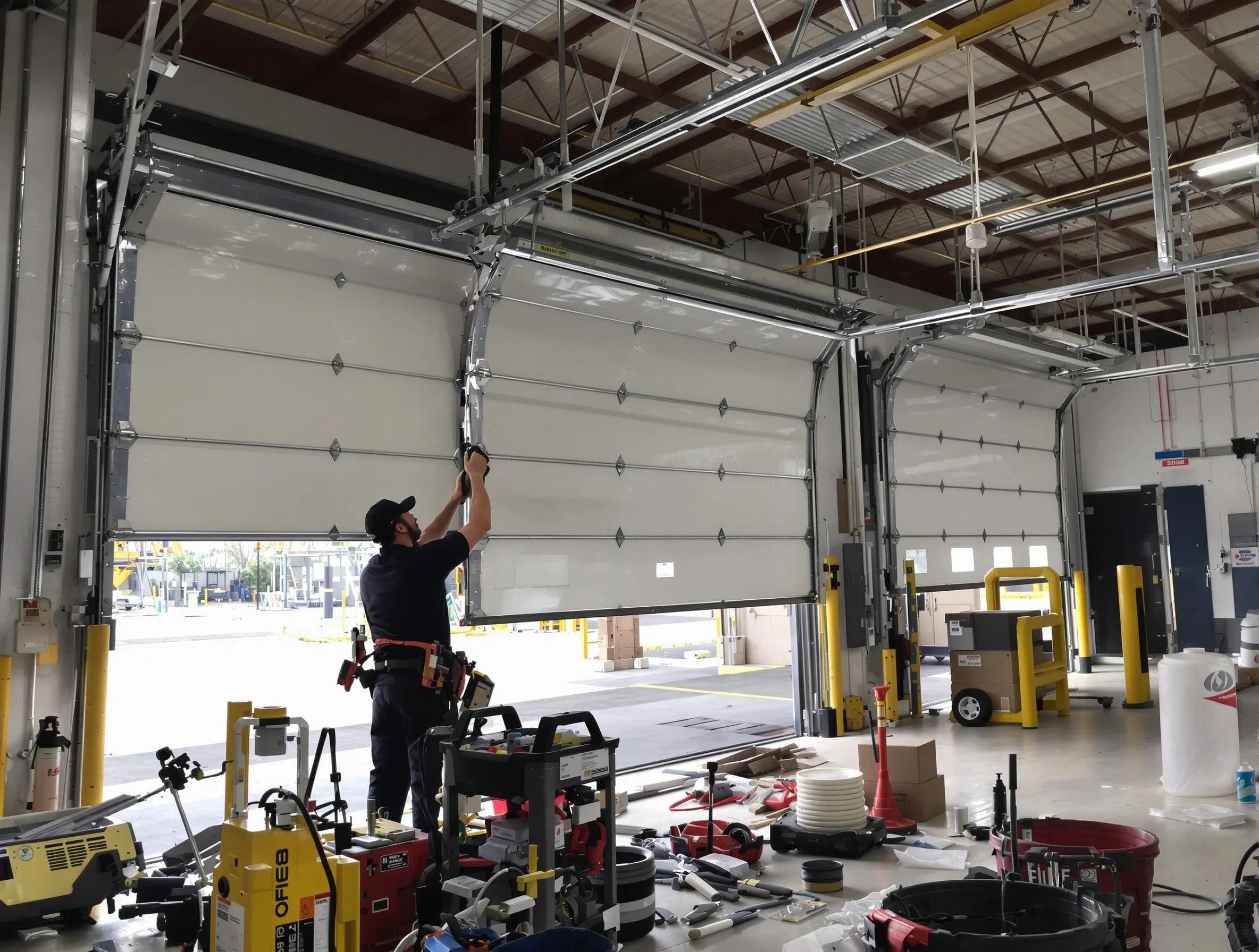 Clanton Garage Door Repair technician performing commercial garage door repair in Clanton