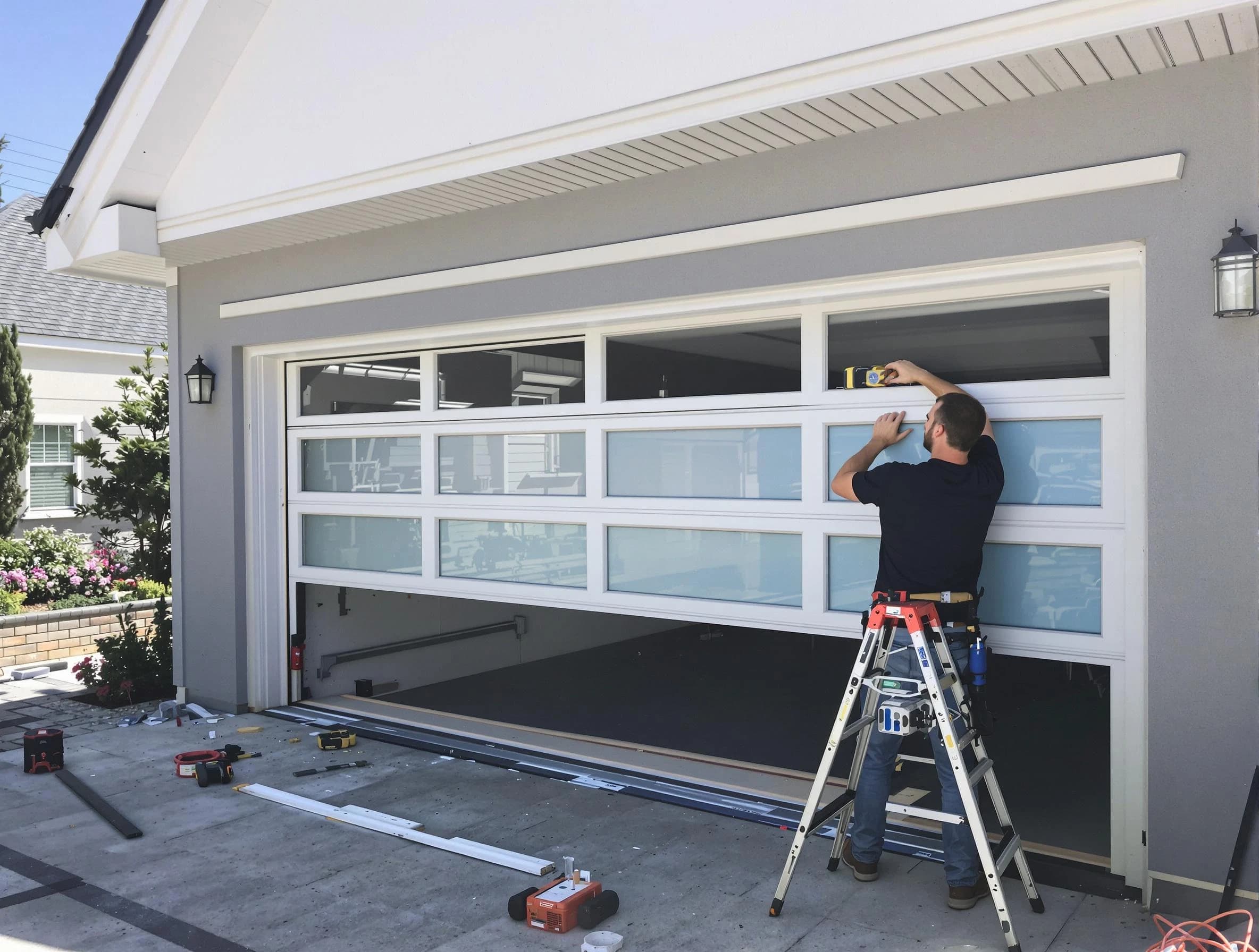Clanton Garage Door Repair team performing garage door replacement in Clanton