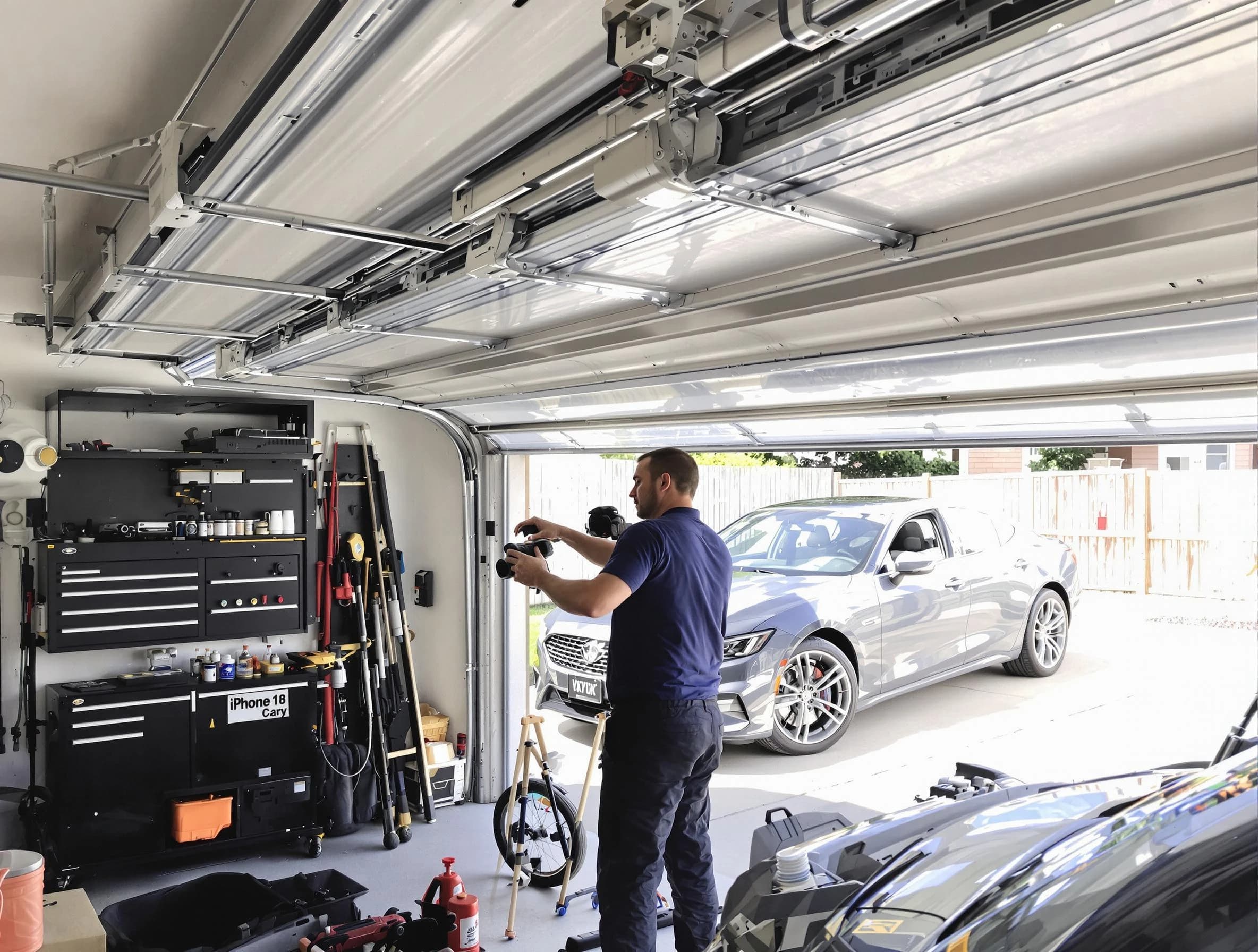 Clanton Garage Door Repair technician fixing noisy garage door in Clanton